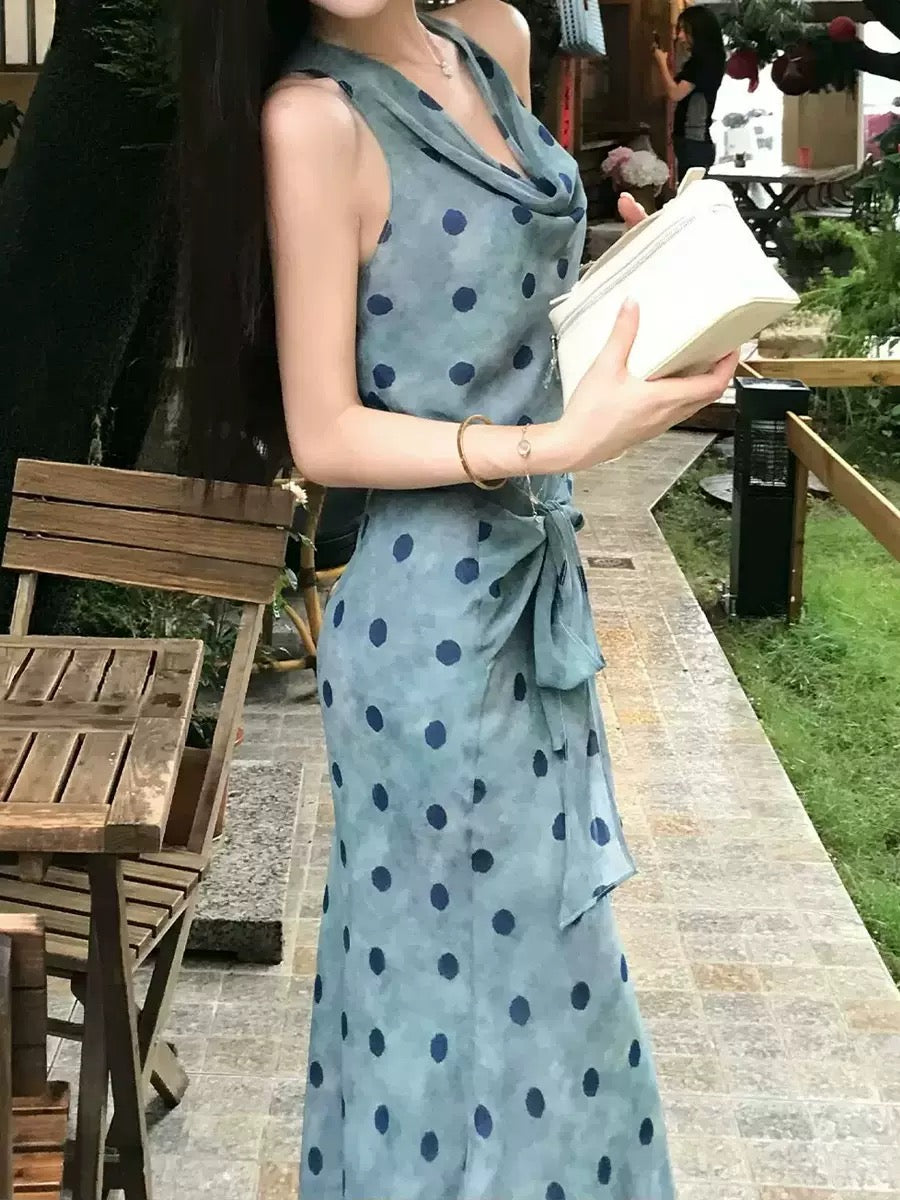 Vintage polka‑dot two‑piece set