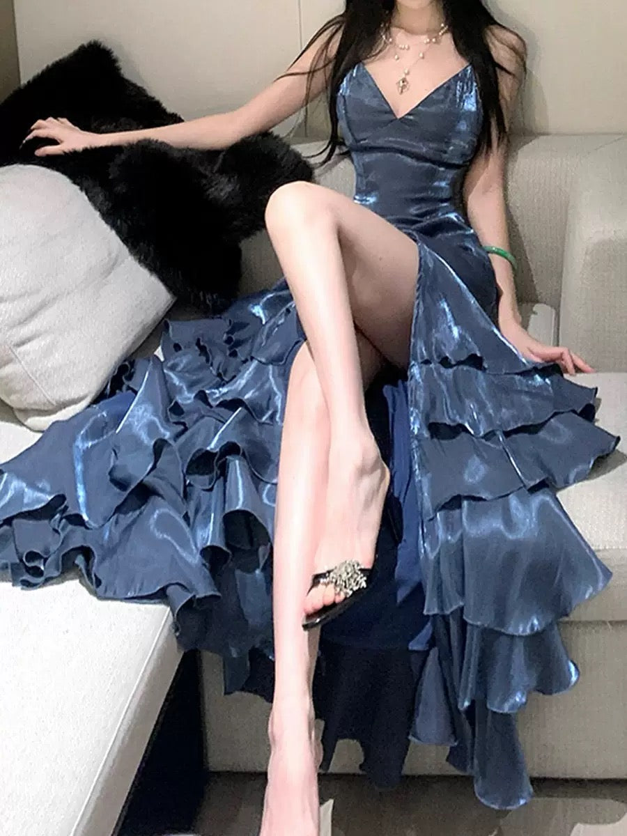 Mermaid shimmer slip evening gown