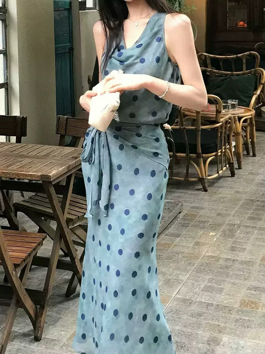 Vintage polka‑dot two‑piece set