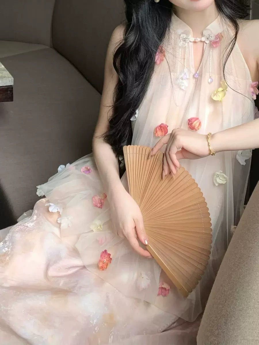 New Chinese‑style halter dress