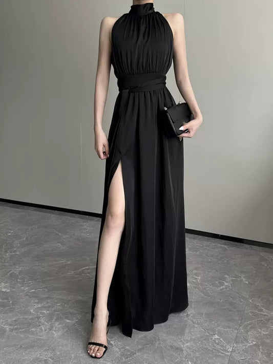 Elegant halter maxi dress
