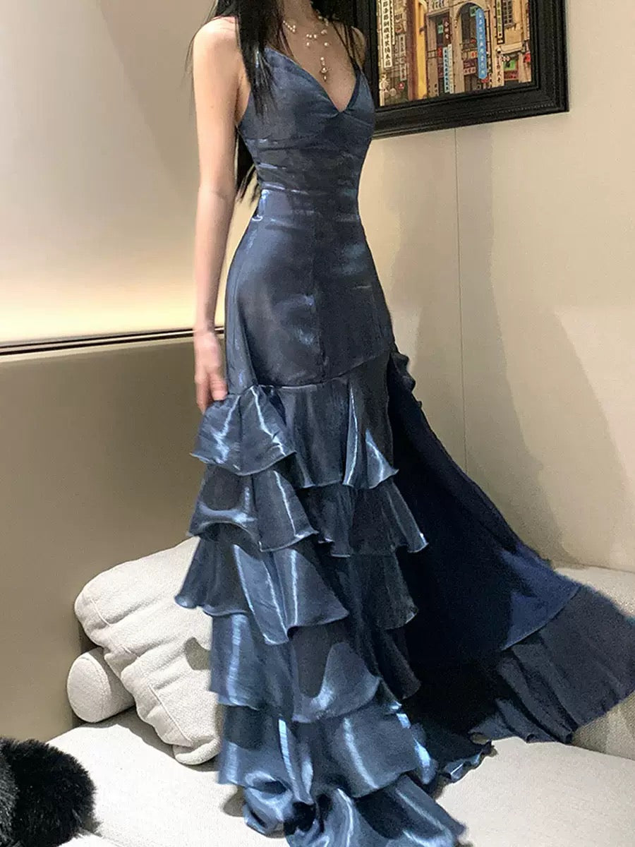 Mermaid shimmer slip evening gown