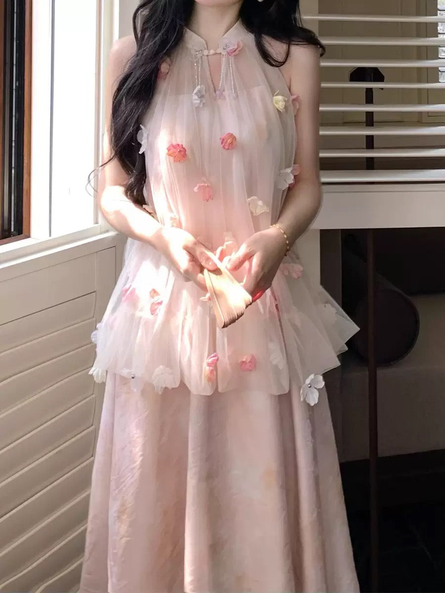 New Chinese‑style halter dress
