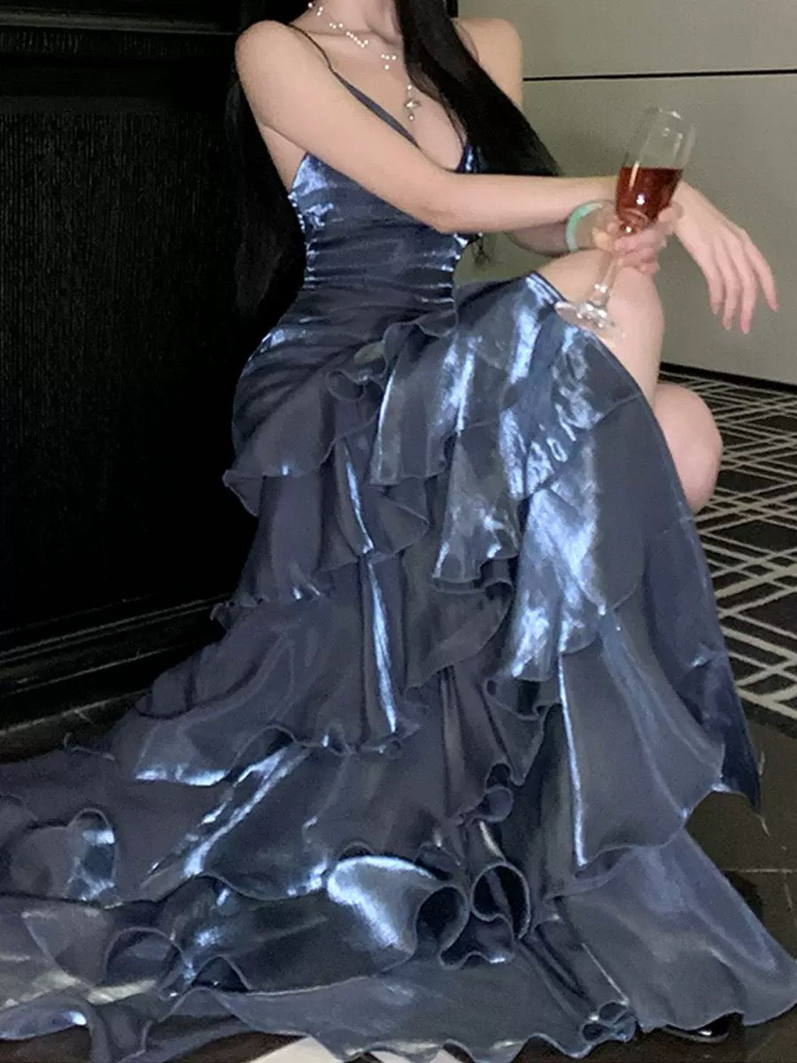 Mermaid shimmer slip evening gown