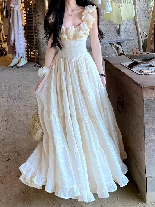 Santorini Heavy Jacquard Slip Long Dress